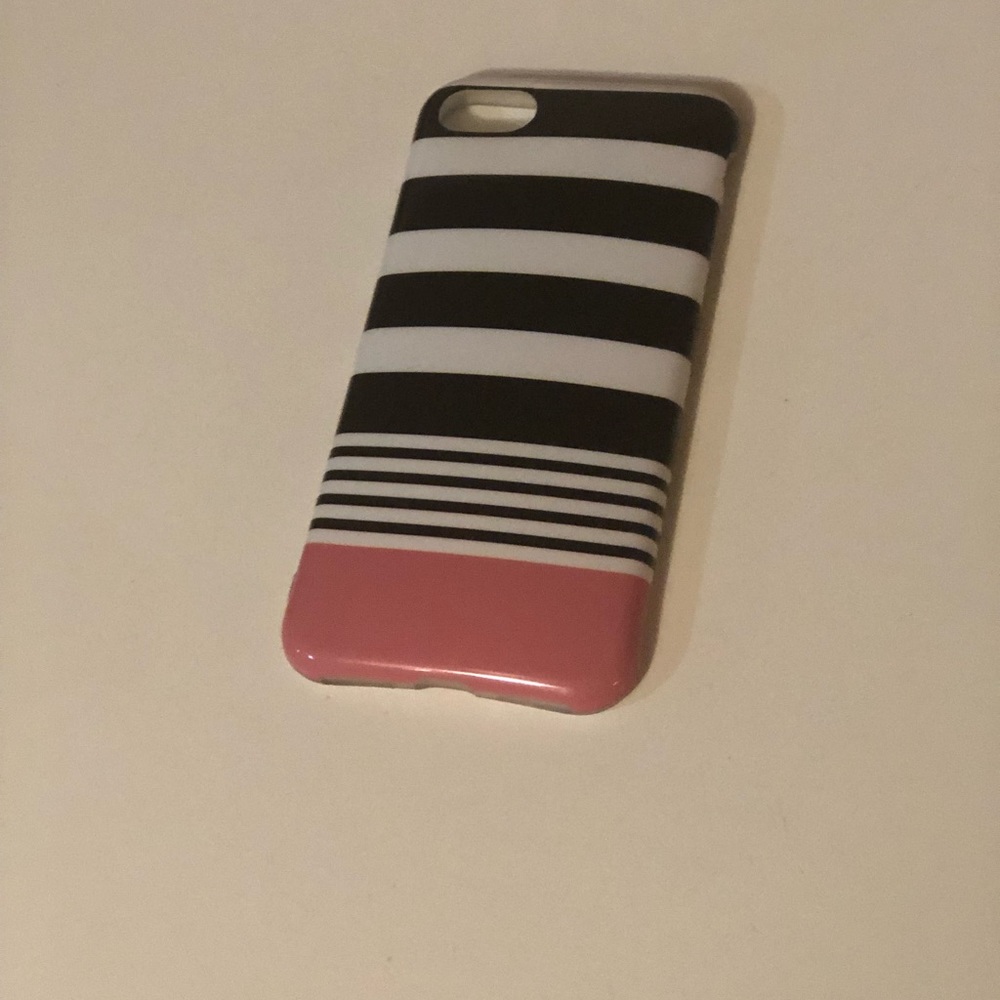 Black white and pink stripped iPhone 7 case